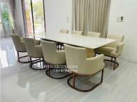 Dining chairs 8 pcs. Stainless steel legs